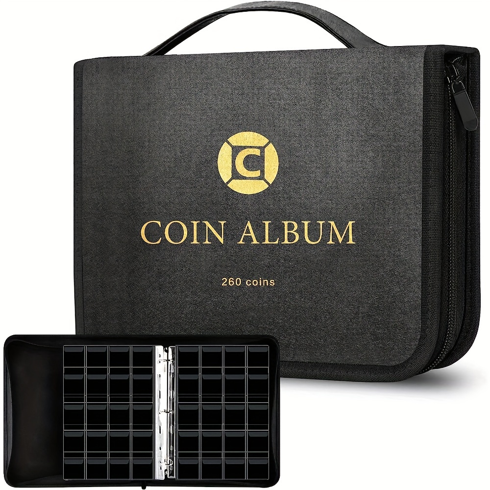 240 Pocket Coin Holders for Collectors - Coin Collection Album  for Pennies, Quarters, Rare Coins (Dark Blue) : Office Products