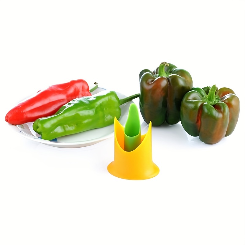 2in1 Pepper Chili Bell Corer Seed Remover Green Pepper - Temu