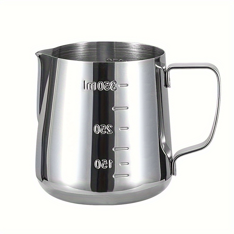 Stainless Steel Coffee Pitcher Cup, Pull Flower Cup With Scale