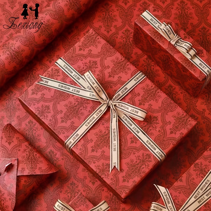 Wrapping Paper Chinese Style Festive Gift Retro Red Wrapping - Temu