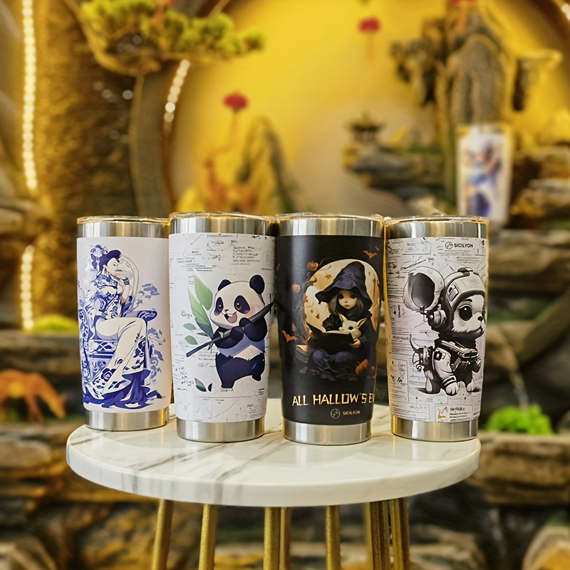 Cartoon Panda Vacuum Cup Stainless Steel Insulated Water - Temu