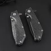 1pc smf pocket folding knife 7cr13mov drop point blade stainless steel handles with clip outdoor camping hunting edc tools details 7