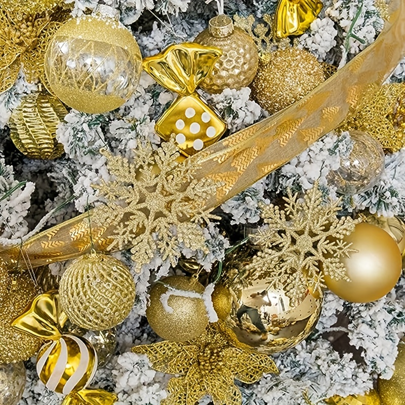 Mini Glitter Snowflake Ornament Set Christmas Tree Christmas - Temu