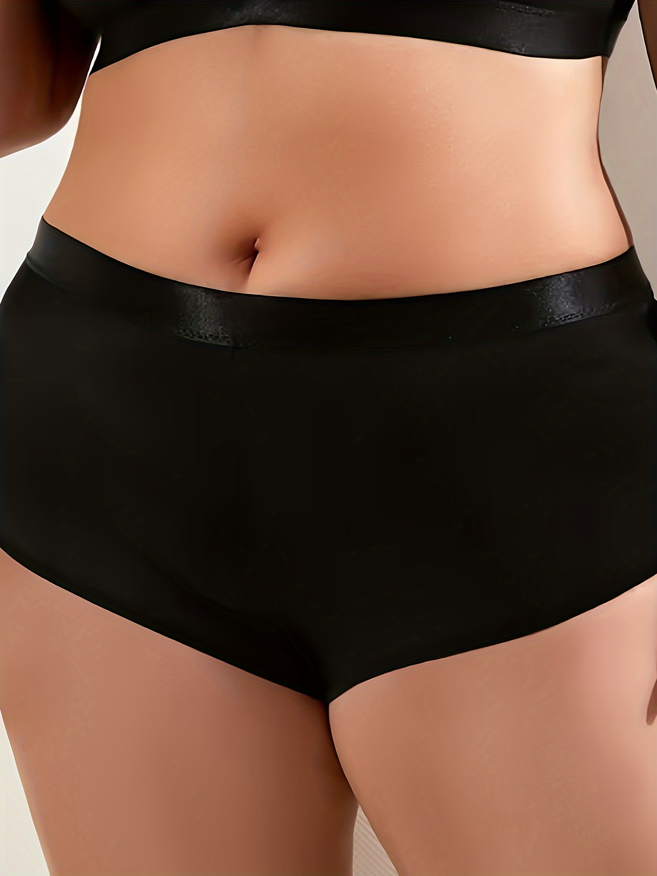 Unique Bargains Women's Plus Size Satin Brief Mid-Rise Hipster Stretchy  Underwear 
