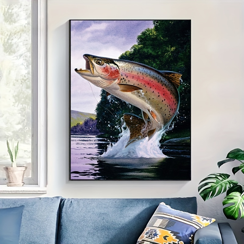 5D DIY Diamond Painting For Adults And Beginners Frameless Fish Diamond  Painting For Living Room Bedroom Decoration 7.87in*11.8in