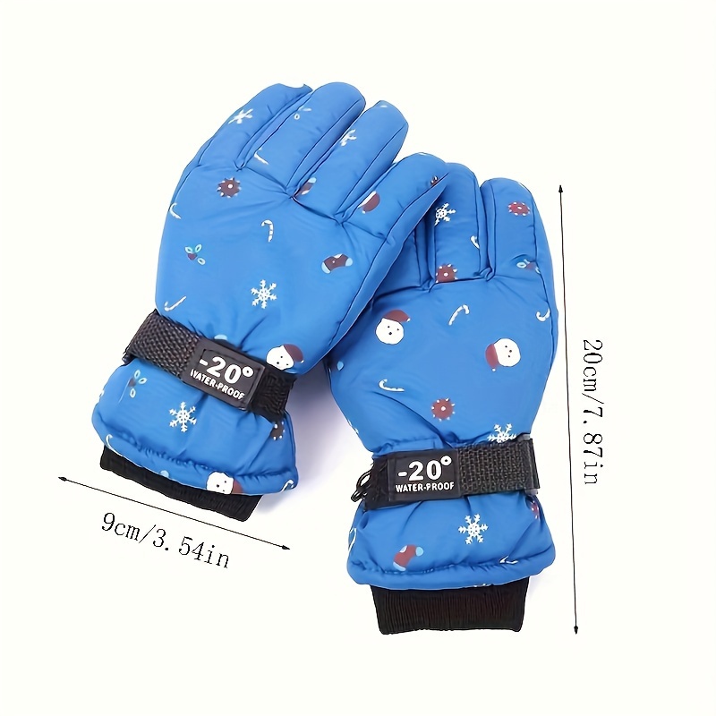 Gants de ski thermique Enfants Enfants Polaire d'hiver Imperméable à l'eau  Chaud enfant Snowboard Gants de neige Ski Équitation Pour 8-15 ans