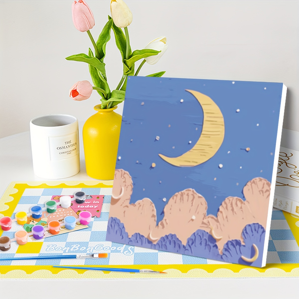 1pc Pintura Números Adultos Kits Diy Regalo Noche Luna - Temu