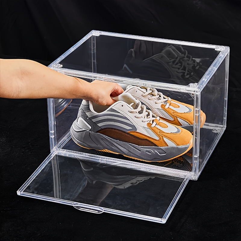 Cajas de almacenamiento de zapatos, vitrina de zapatos, almacenamiento de  zapatos, cajas de zapatos apilables de plástico transparente, organizador  de