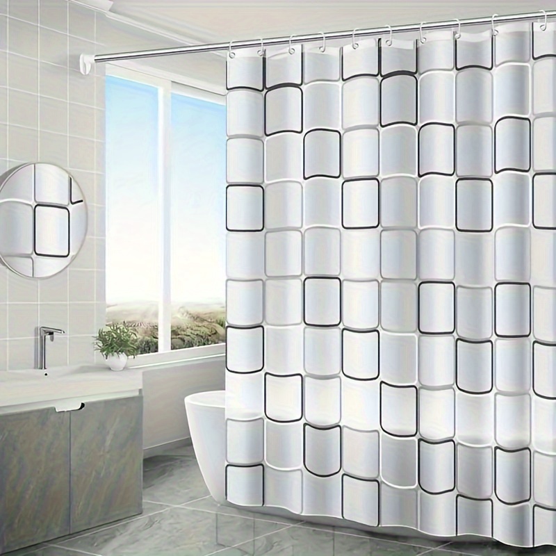 Cortina de ducha transparente de PEVA con ojales de metal inoxidables y 3  pesos magnéticos, forro de ducha sin olor, 72 x 72 pulgadas (transparente)