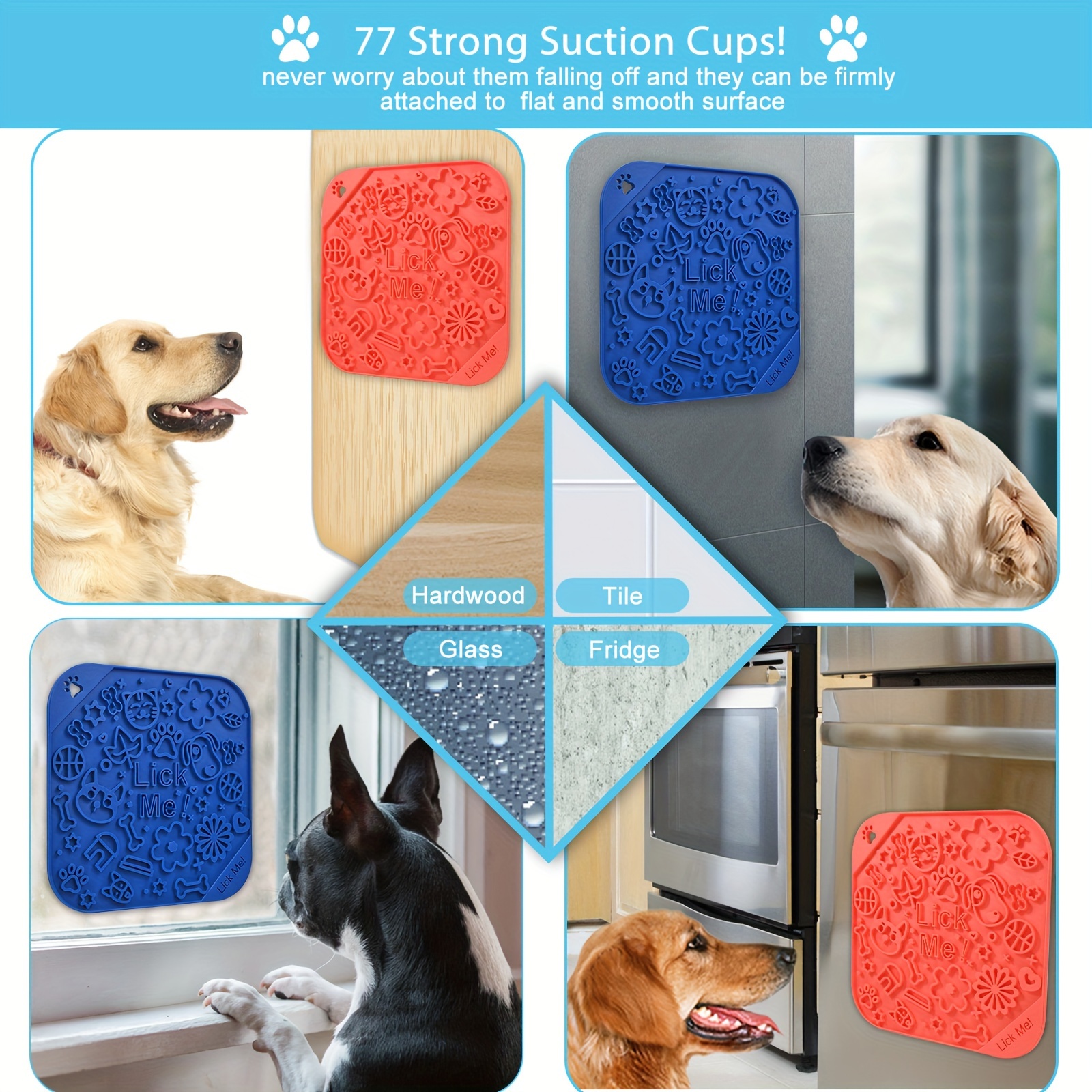 2 Pack Pad For Dog Lick, Pet Boredom Buster Lick Mat Slow Feeders