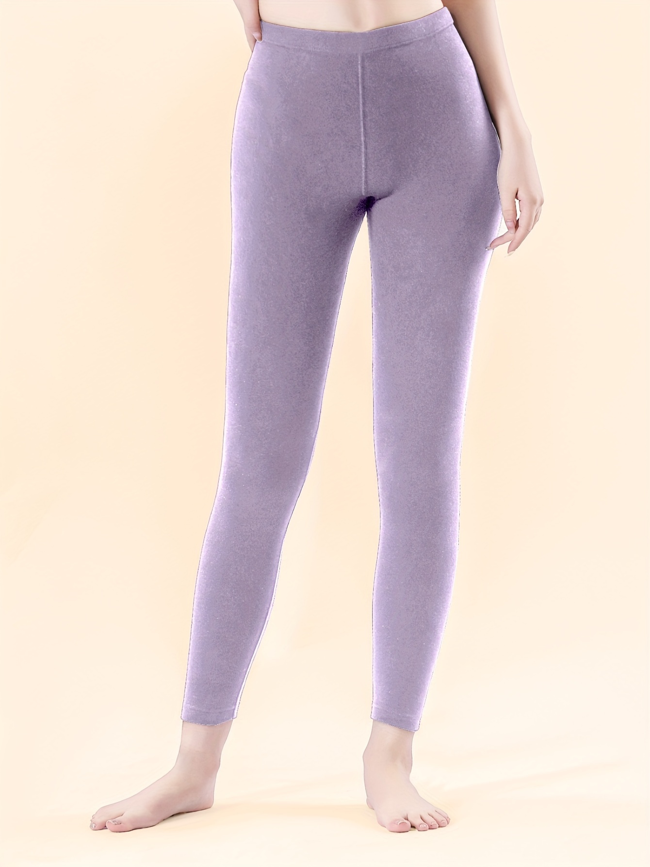 Plush Lined Thermal Pants Soft Comfy Slim Elastic Tights - Temu