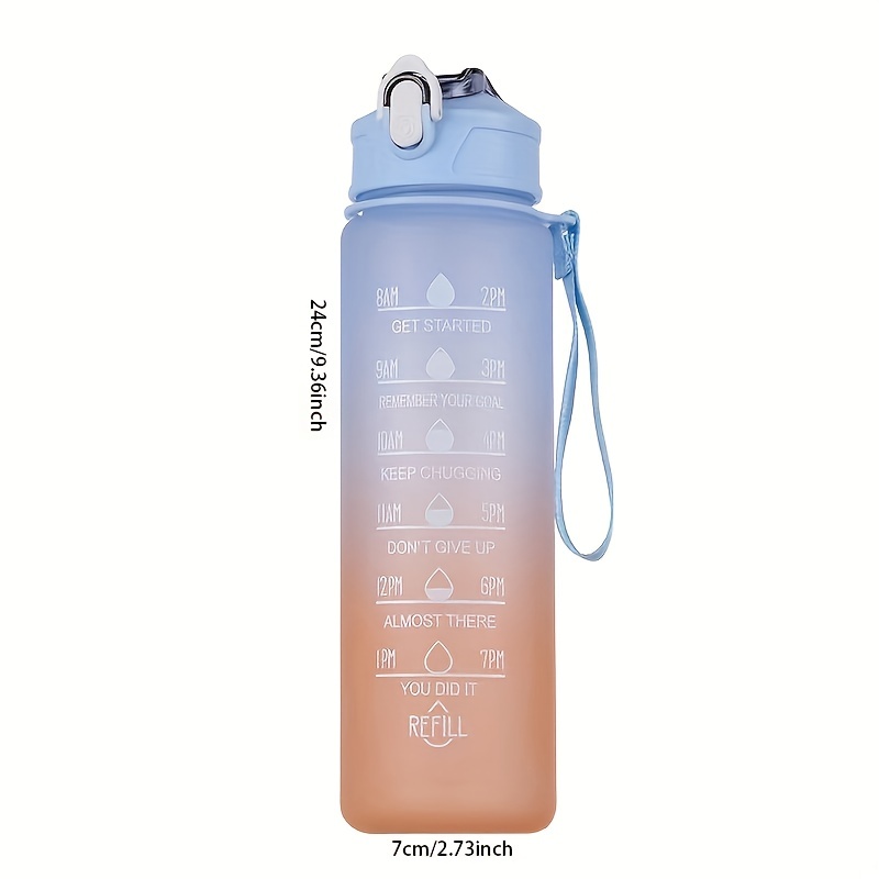 Gradient Color Water Bottles With Times Scale And - Temu