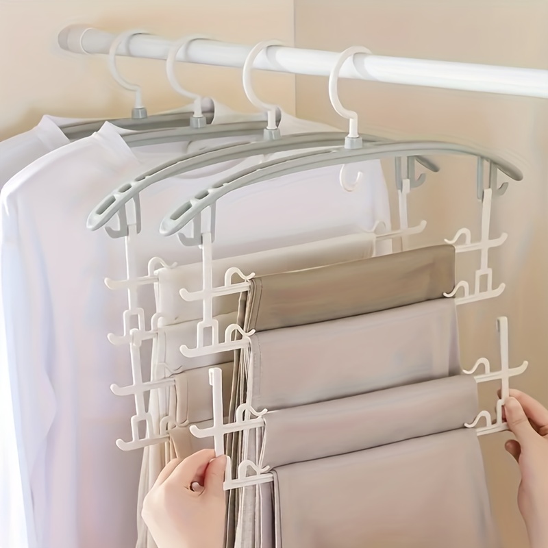 Multi tier Non slip Plastic Pants Hanger Durable Clothes - Temu Canada