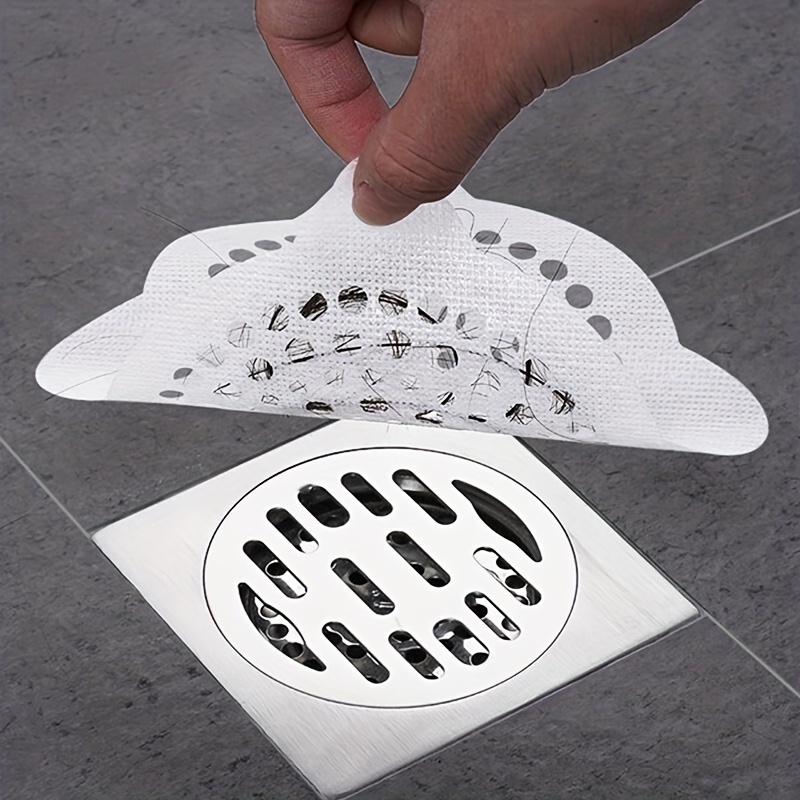 1pack(10pcs) Disposable Drain Cover Sticker For Hair Catcher In  Toilet/bathroom And Sink Strainer In Kitchen