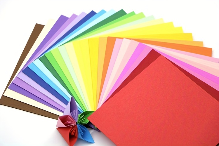 RUCUDIM Lot de 200 feuilles de papier origami - 20 x 20 cm et 15 x 15 cm - Papier  coloré carré double face - Papier pliable carré - Grand papier de