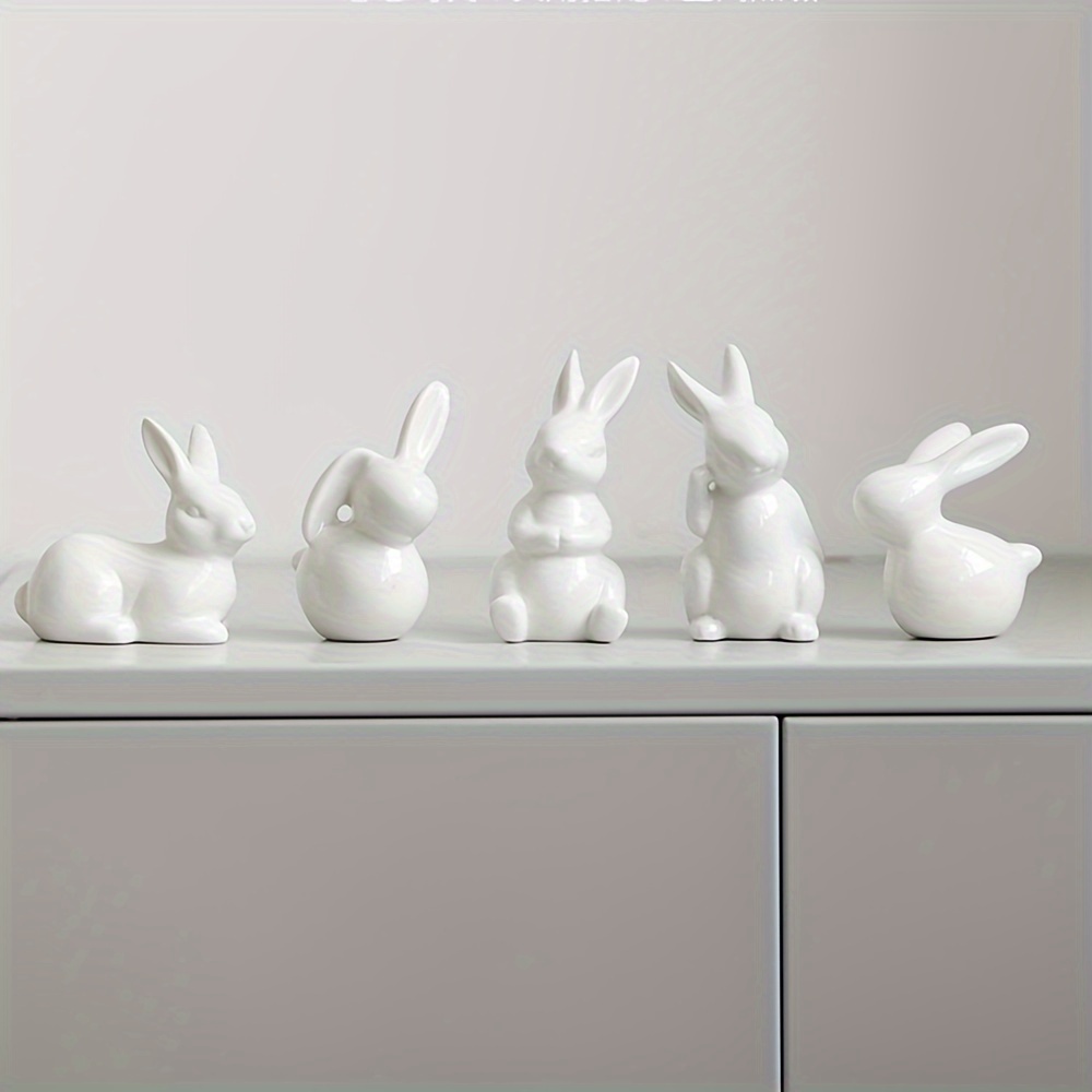 Ceramic Bunny Rabbits Ceramic Bunny Figurine Rabbit Decor, Porcelain Modern  Art Home Decoration, Statues for Home Decor Easter Bunny Rabbits Bunny