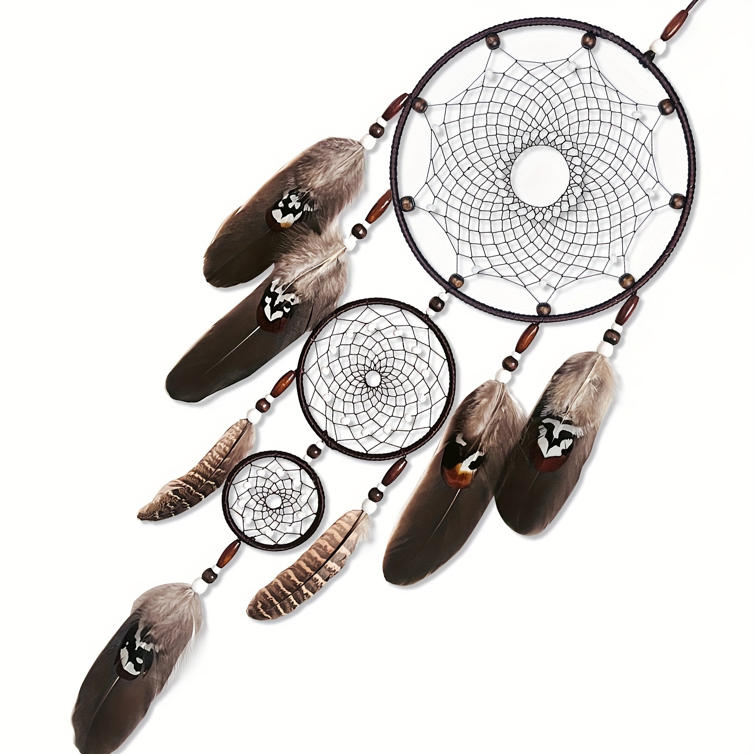 LARGE BROWN DREAM CATCHER 22 x 50cm TRADITIONAL STYLE APACHE