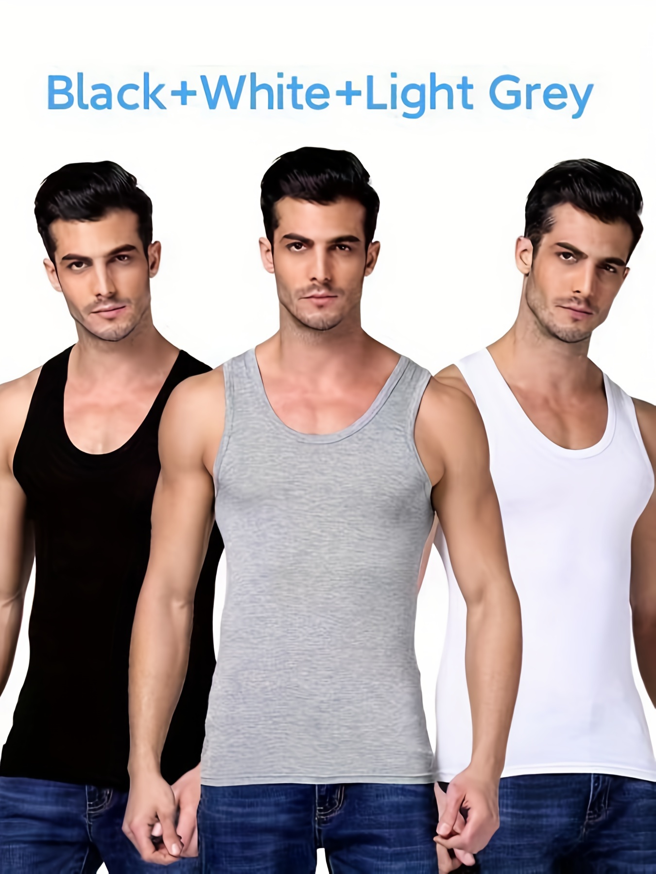 3 Pack Men's A-Shirt Tank Top Gym Workout Undershirt (Slim & Muscle Fit  ONLY) : : Clothing, Shoes & Accessories