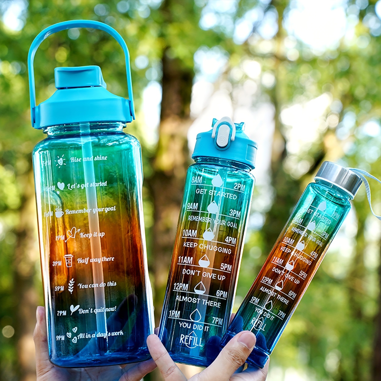 Motivational Water Jug Gym Water Bottle Set 3 in 1Water Bottle Set