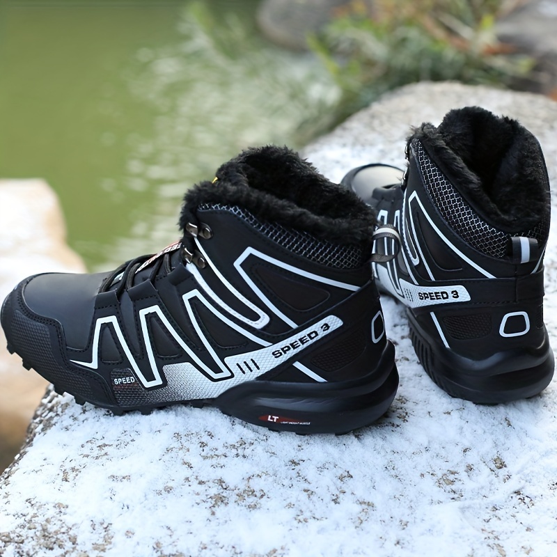 Men's Plush Lining Snow Boots Anti Slip Thermal Platform Winter Boots