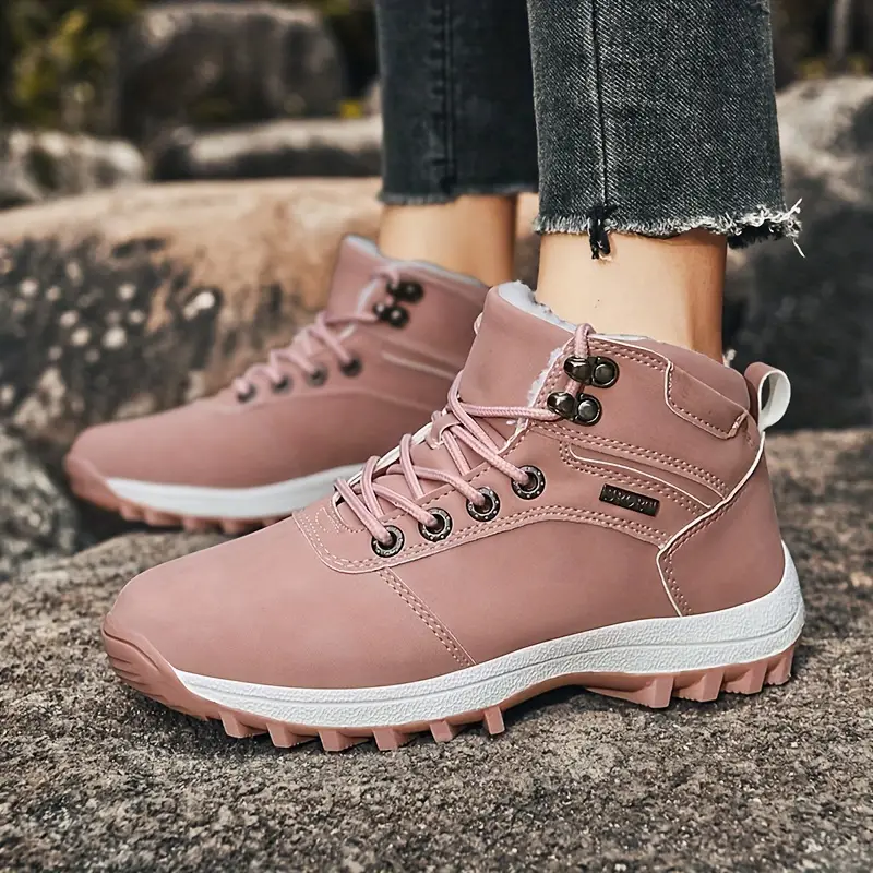 Women's Plush Inner Waterproof Thermal Ankle Boots Lace up - Temu