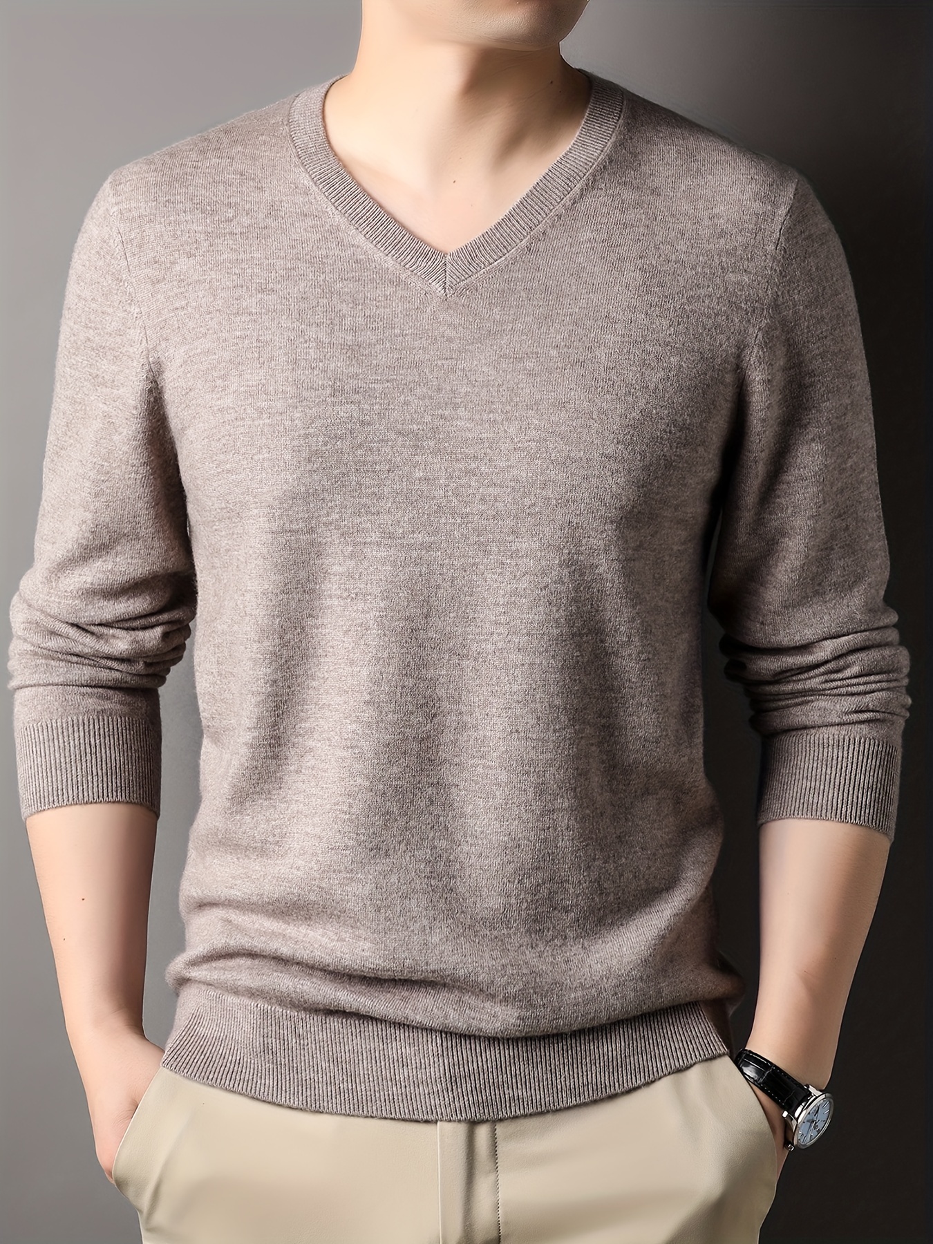 Men's V Neck Sweater Vest Pullover Solid Color Sleeveless - Temu Canada