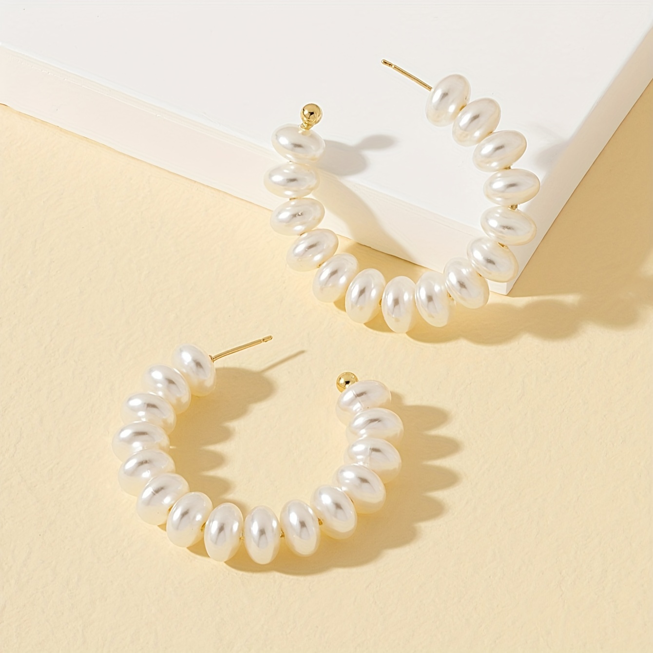 Lot De 2 Bijoux : Collier Et Boucles D'oreilles Fausses Perles - Occasion Beige