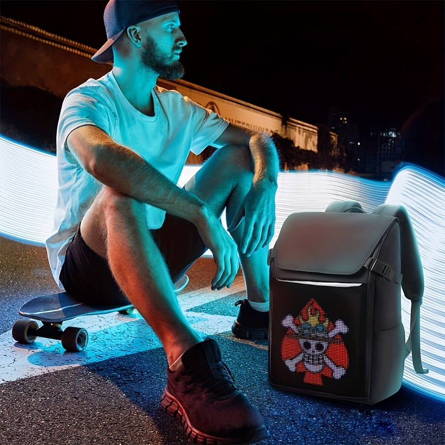 Led Backpack Programmable Full Color Screen Motorcycle - Temu