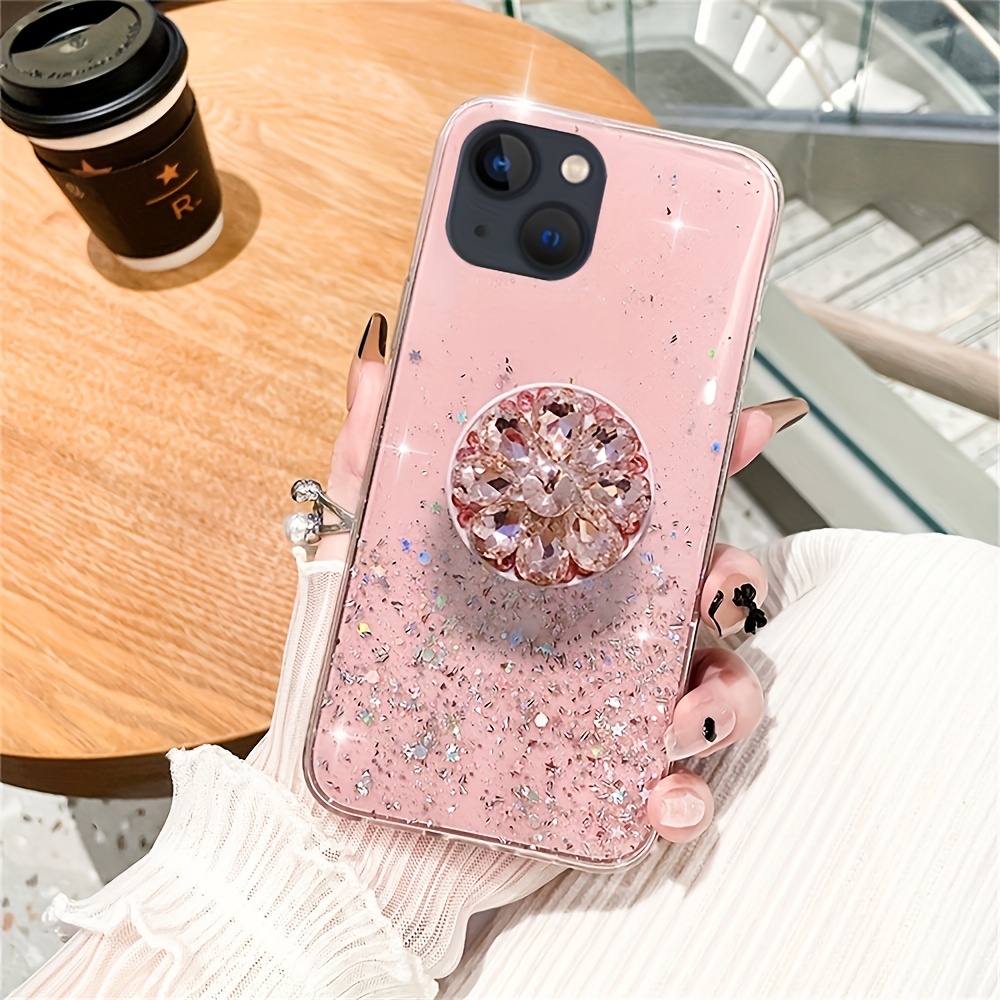 Glitter Phone Case With Ring Holder For Iphone 15 14 13 Pro Max - Temu