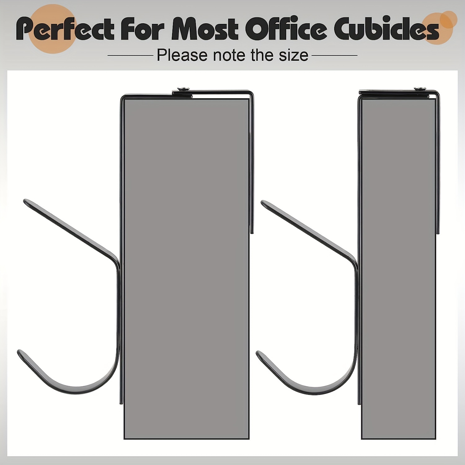 2 Pack Cubicle Wire Double Coat Hooks for 2 Inch Width Cubicle