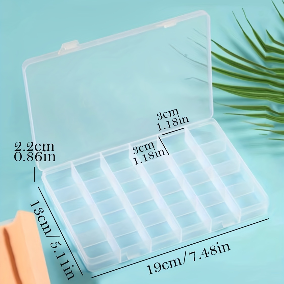 24 Compartments Plastic Clear Box Jewelry Bead Storage Container Craft  Organizer 