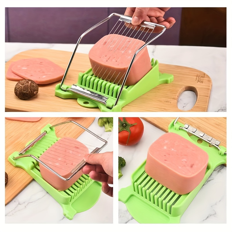 1pc, Multifunctional Luncheon Meat Cutter, Stainless Steel Egg Cutter,  Cutting 10 Pieces For Fruit Onion Soft Food Roast Legs, Egg Slicer Luncheon  Meat Slicer - Egg Cutter Multipurpose Dinner Breakfast Stainless Steel