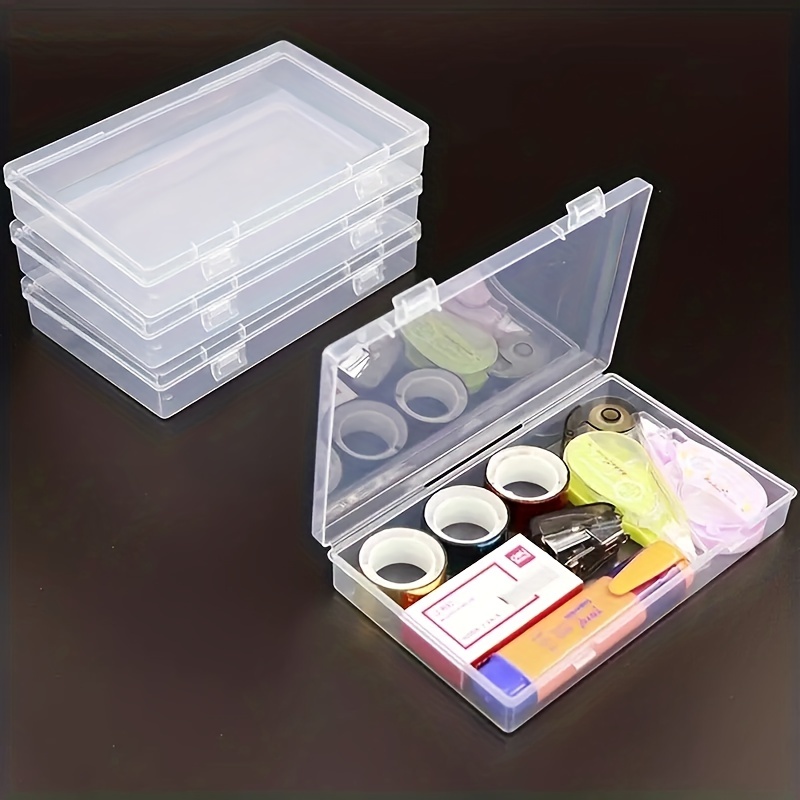 Flat Plastic Storage Boxes Small Tool Cases with Clear Lids