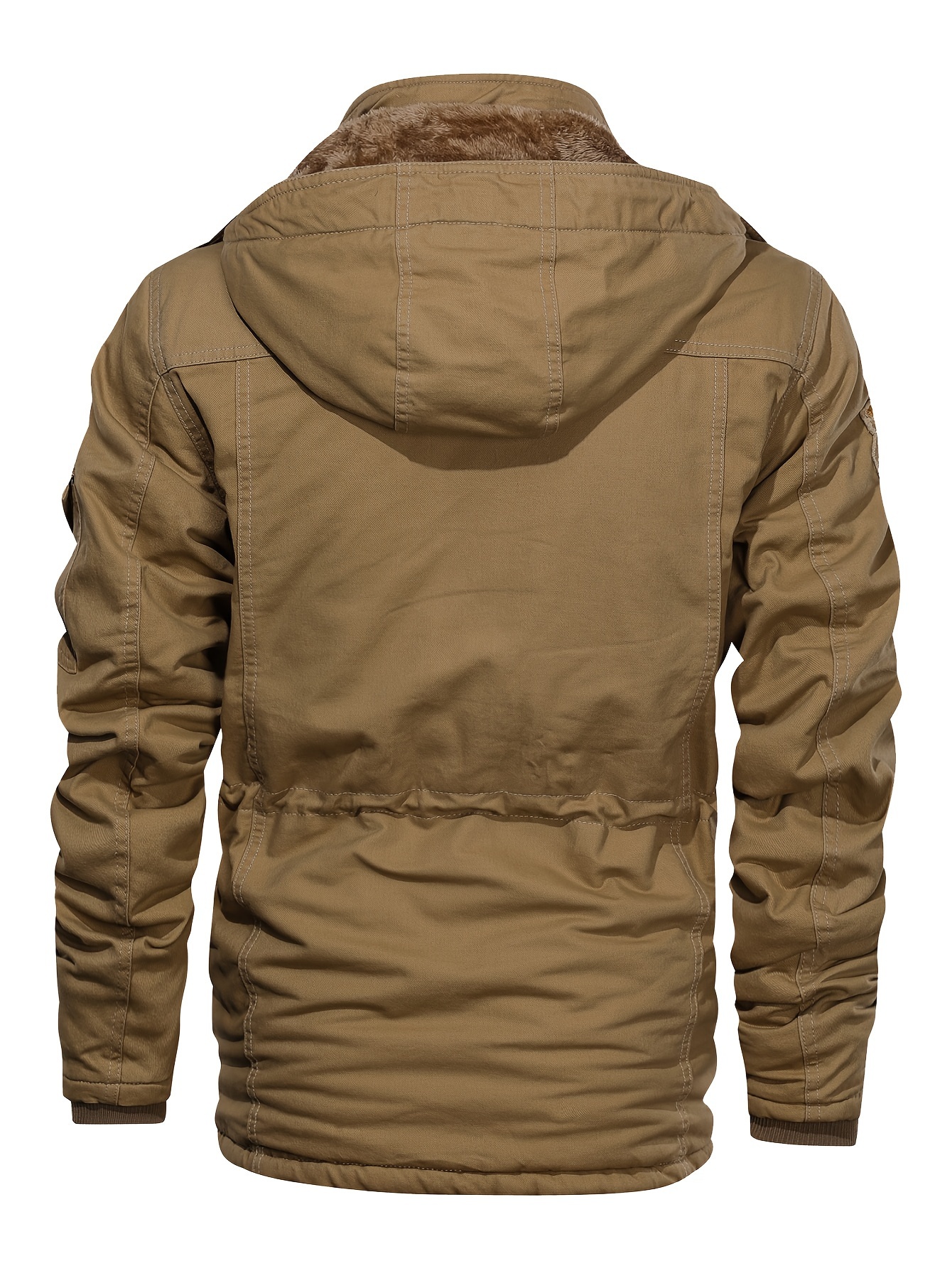 Men's Thickened Mid-Length Jacket with Hood for Winter