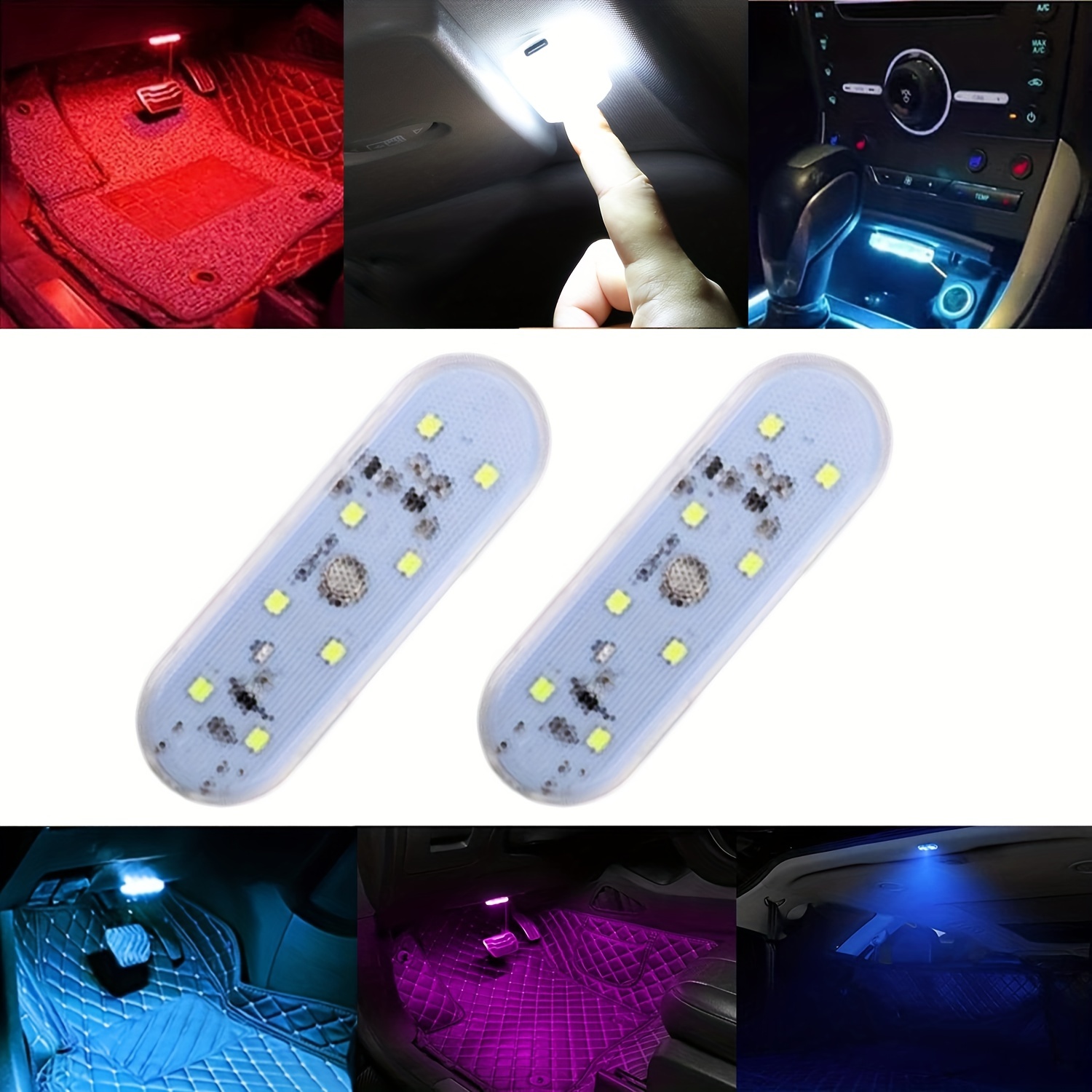 Auto Mini LED Innen Stimmung Licht USB Aufladbare Magnetische Drahtlose  Touch Licht Dach Lese Licht Auto Innen Zubehör