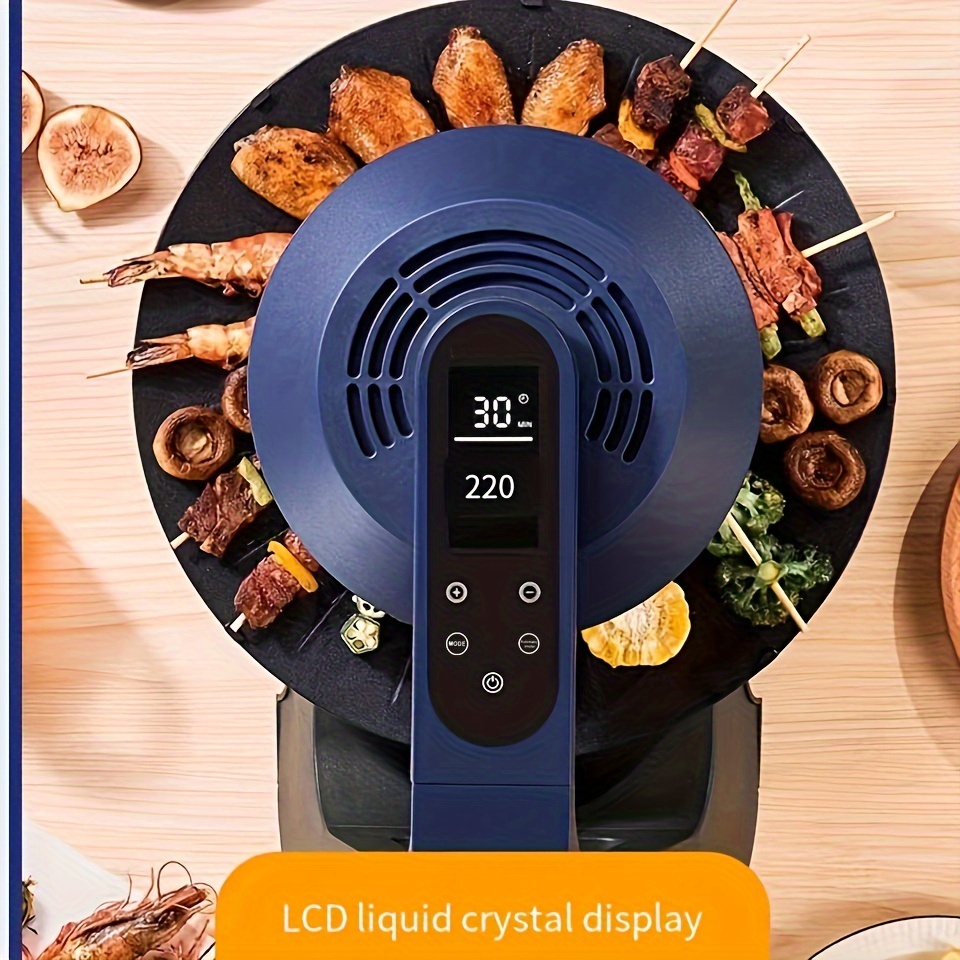 1100W LCD Touch Screen Barbecue Oven Home Smokeless Electric Grill Indoor  Non-stick Barbecue Machine Infrared Barbecue Pot Skewer Machine