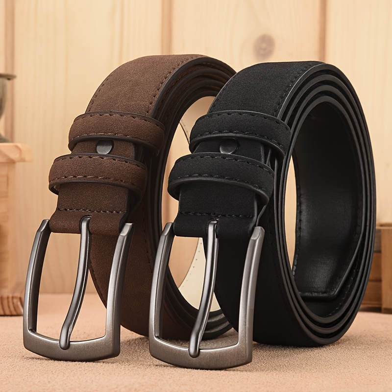 Cinturones de vestir de cuero genuino para hombres – Cinturón para hombre  para trajes, jeans, uniforme con hebilla de un solo diente – diseñado en
