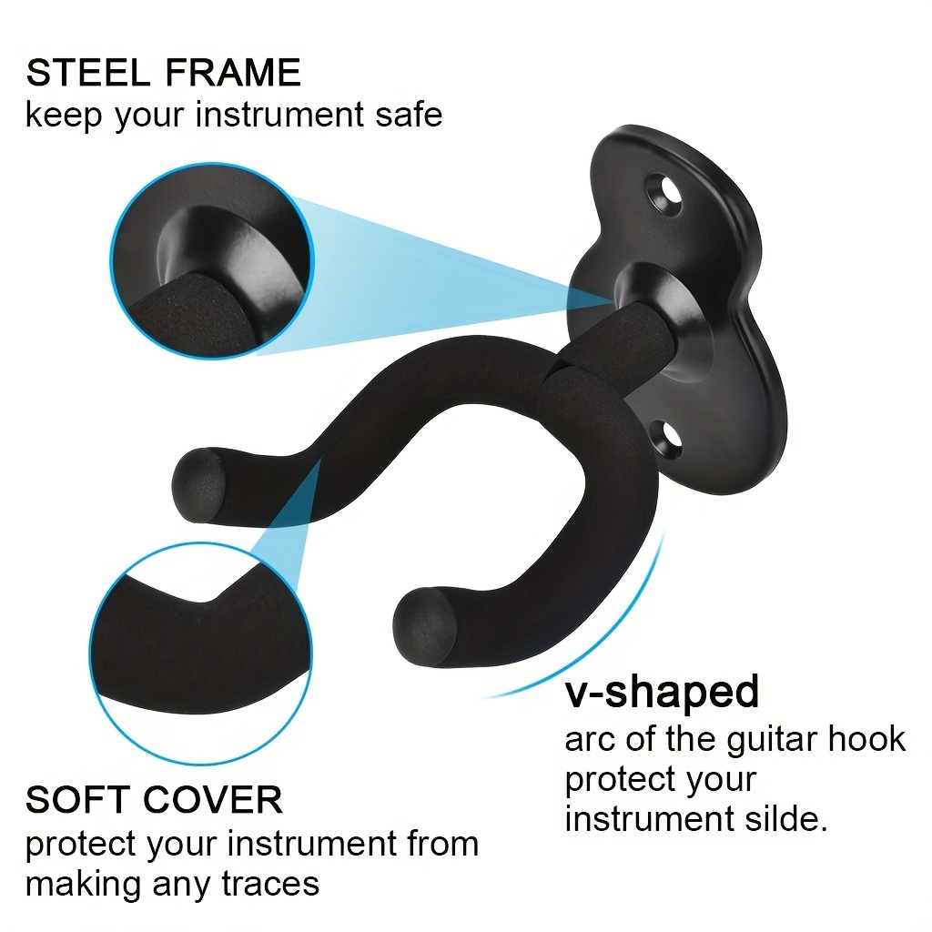 Guitar Hangers, Metal Wall Mounted Guitar Hook Are Suitable For Folk Music, Bass, Electric Guitar, Classical Guitar And Other Musical Instruments, 2packs, 3packs, 4packs To Choose
