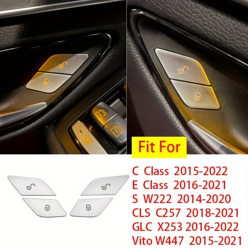 Car Door Lock Unlock Buttons Cover Sticker Fit C E Glc S Cls Vito Class W205  W213 X253 W222 C257 W447 2016 2020 - Automotive - Temu
