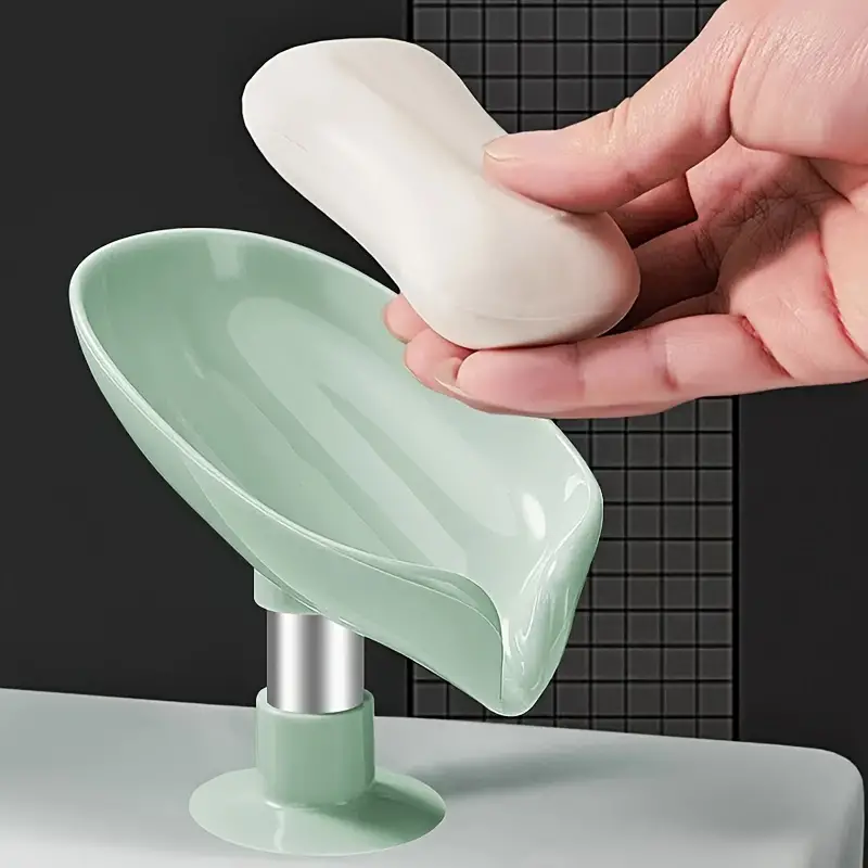 Leaf Shape Soap Holder Self Draining Soap Dish Holder With - Temu