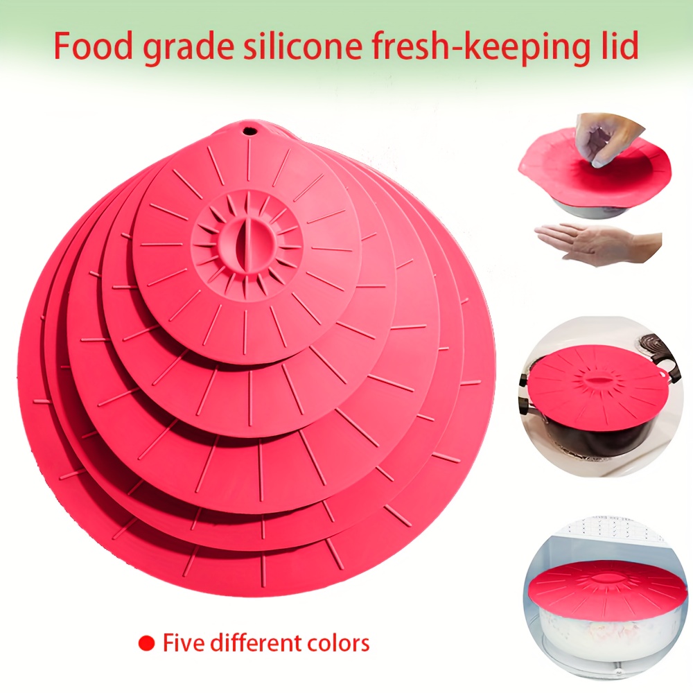 Silicone Lids Microwave Splatter Cover, Reusable Heat Resistant Food  Suction Lid, Kitchen Accessories - Temu