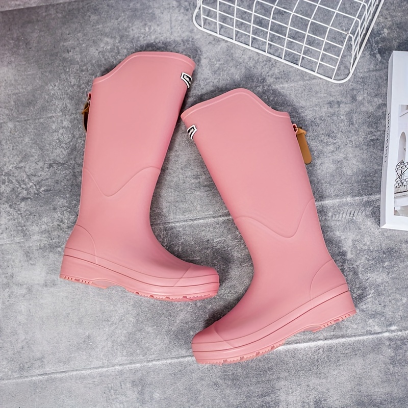 Fashion Thick Soled High Tube Rain Boots Camping Rain Boots - Temu