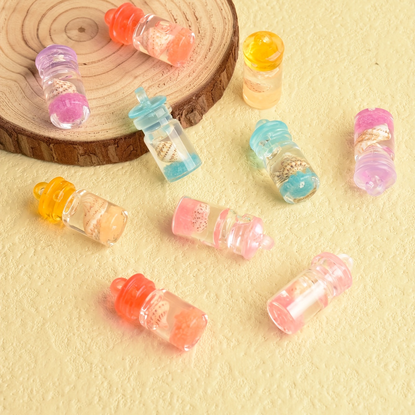 10pcs/pack Water Bottle Resin Charms Mini Bottles Charm Pendants Jewelry  Making