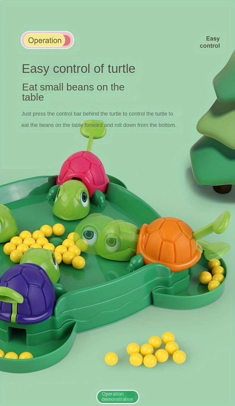 1 set hungry little turtle game parent child interaction multiplayer play desktop game educational toy gaming gift details 3