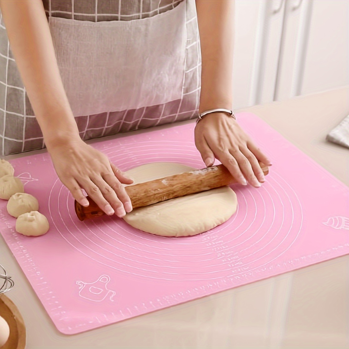 1 Pièce, Tapis À Pâtisserie En Silicone, Tapis De Cuisson Antiadhésif,  Tapis De Comptoir Ours Kawaii, Tapis De Pâte À Rouler Pour Planche À