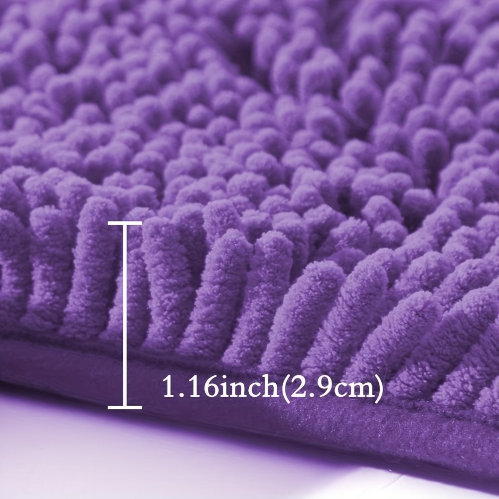 Purple Solid Non-slip Bathroom Floor Mat