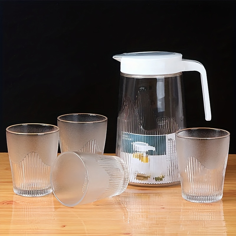 Set jarra y 4 vasos vidrio borosilicato