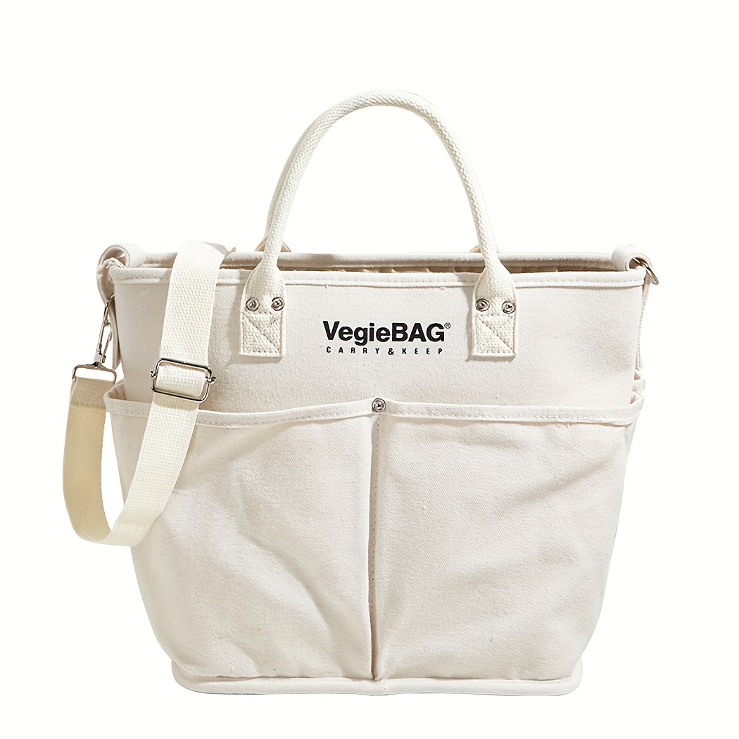 Canvas Tote Bag Durable Lightweight Shoulder Bag Large Capacity