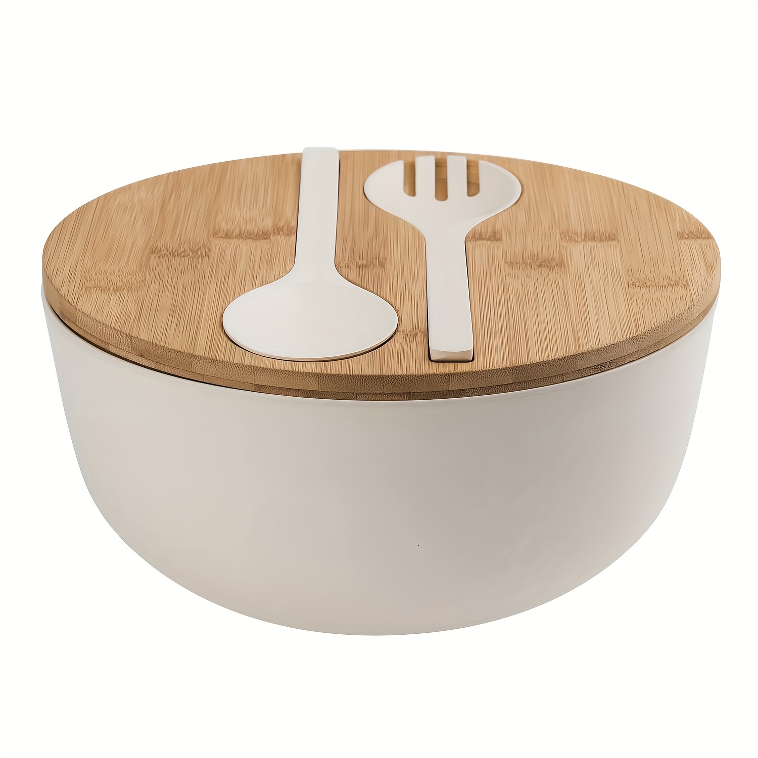 Salad Mixing Bowls With Lids Large Mixing Bowls Set Bamboo - Temu