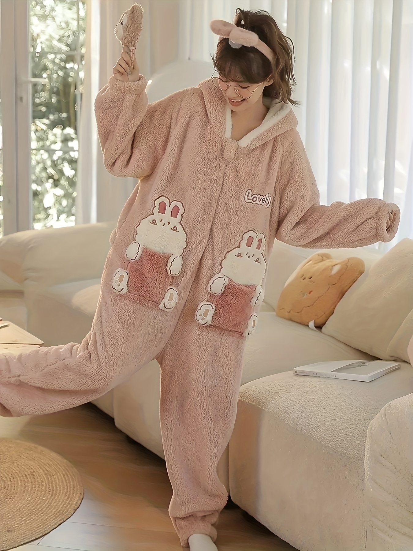 Kawaii Hooded Pajamas Jumpsuit  Jumpsuit Women Pyjama Bear